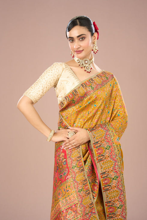 Mohey Mustard Yellow Radiance Saree