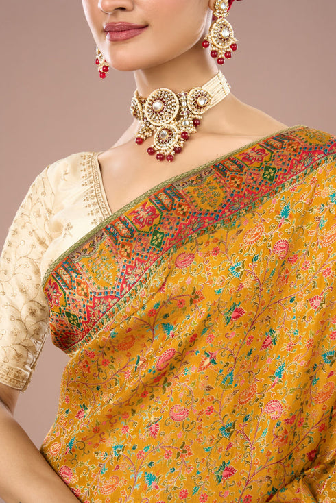 Mohey Mustard Yellow Radiance Saree