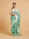 Mohey Sea Green Floral Motifs in Zari Work Saree