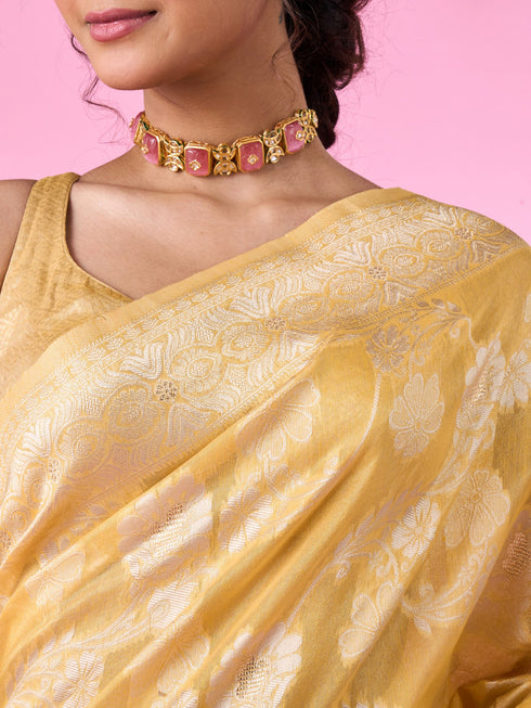 Mohey Radiant Light Yellow Saree