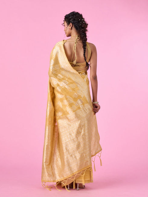 Mohey Radiant Light Yellow Saree