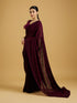 Mohey Wine Red Paisley Embroidered Saree with Gota Patti Work