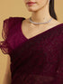 Mohey Wine Red Paisley Embroidered Saree with Gota Patti Work