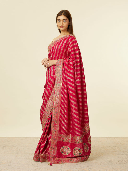 Mohey Rani Floral and Bel Buti Patterned Bridal Saree