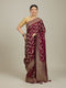 Mohey Classic Wine Bel Buti Patterned Bridal Saree