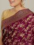 Mohey Classic Wine Bel Buti Patterned Bridal Saree