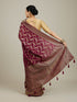 Mohey Classic Wine Bel Buti Patterned Bridal Saree