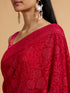 Mohey Rani Pink Bel Buti Embroidered Saree with Rhinestones