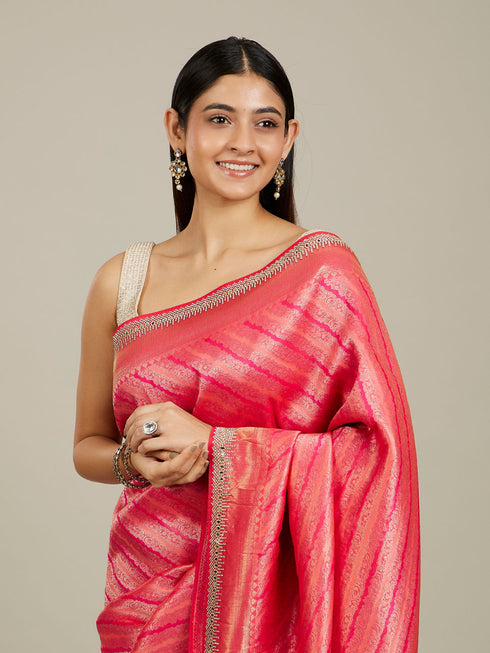 Mohey Radiant Rani Pink Saree