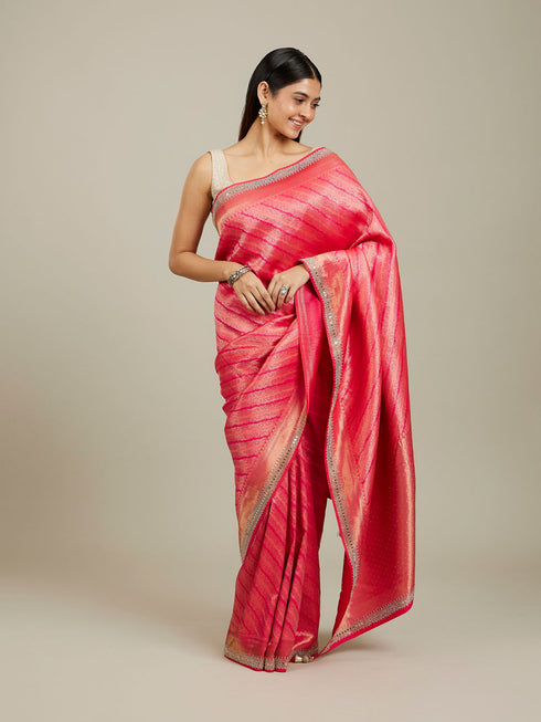 Mohey Radiant Rani Pink Saree