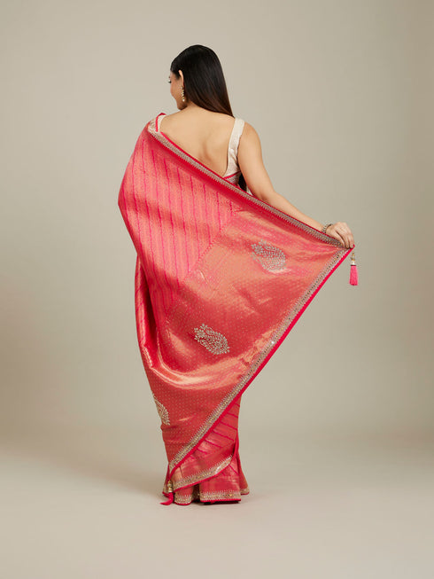 Mohey Radiant Rani Pink Saree