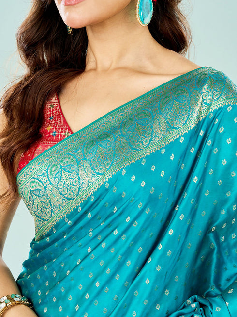 Mohey Ravishing Rama Green Festive Saree