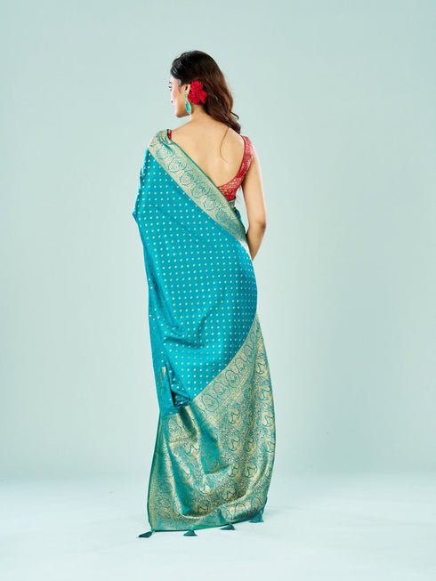 Mohey Ravishing Rama Green Festive Saree