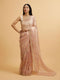 Mohey Light Pink Floral Print Saree with Rhinestone Work