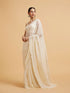 Mohey Enchanting Dark Cream Organza Saree