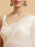 Mohey Enchanting Dark Cream Organza Saree