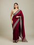 Mohey Royal Wine Doli Baraat Patterned Saree