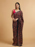 Mohey Teal Blue Paisley Embroidered Saree