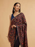 Mohey Dark Blue Paisley Embroidered Saree