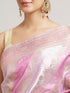 Mohey Orchid Purple Bel Patterned Saree with Floral Borders