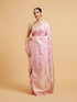 Mohey Carnation Pink Bel Patterned Saree with Floral Borders
