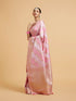 Mohey Carnation Pink Bel Patterned Saree with Floral Borders