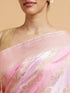 Mohey Carnation Pink Bel Patterned Saree with Floral Borders