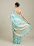 Mohey Sky Blue Bel Patterned Saree with Floral Borders