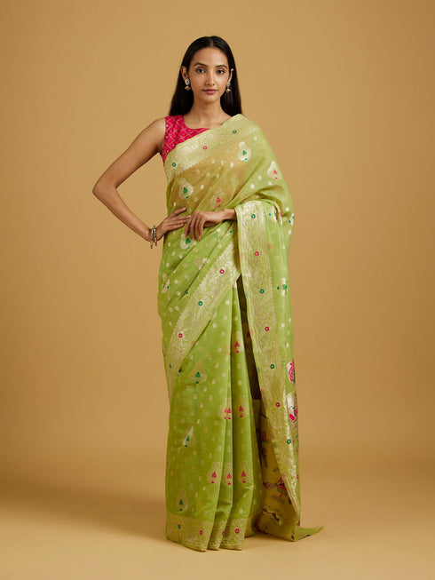 Mohey Emerald Elegance Saree