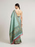 Mohey Sea Green Floral & Grid Patterned Saree with Sequin Work