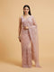 Mohey Dusty Rose Embroidered Saree with Rhinestone Work