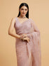 Mohey Dusty Rose Embroidered Saree with Rhinestone Work