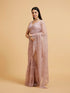 Mohey Dusty Rose Embroidered Saree with Rhinestone Work