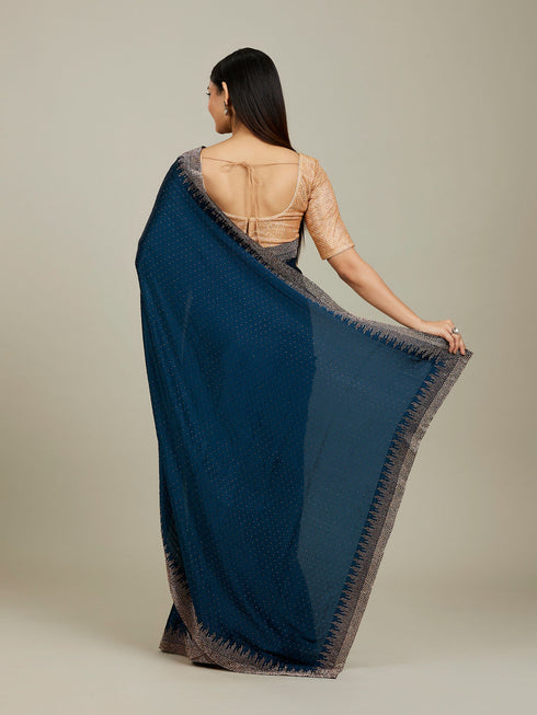 Mohey Green Satin Saree