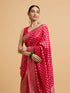 Mohey Rani Pink Buta Jaal Patterned Saree with Cutdana & Rhinestone Work