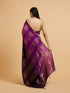 Mohey Royal Purple Buta & Striped Patterned Saree with Gota Patti Work