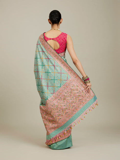 Mohey Enchanting Sea Green Charm Saree