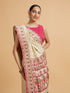 Mohey Cream Beige Floral Embroidered Saree with Sequin Work