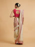 Mohey Cream Beige Floral Embroidered Saree with Sequin Work