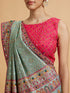 Mohey Sea Green Floral Embroidered Saree with Sequin Work