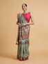 Mohey Sea Green Floral Embroidered Saree with Sequin Work