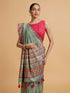 Mohey Sea Green Floral Embroidered Saree with Sequin Work