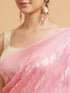 Mohey Barbie Pink Ogee Patterned Saree with Bel Patterned Borders