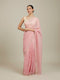 Mohey Candy Floss Pink Bel Butii Patterned Saree with Floral Pearl Butas