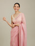 Mohey Candy Floss Pink Bel Butii Patterned Saree with Floral Pearl Butas
