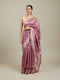 Mohey Damson Purple Jaal Patterned Saree with Intricate Borders