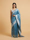 Mohey Maya Blue Jaal Patterned Saree with Intricate Borders