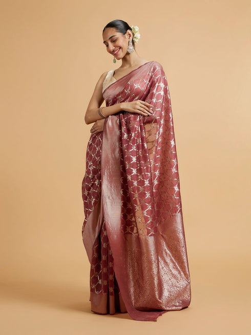 Mohey Dusty Pink Elegance Saree