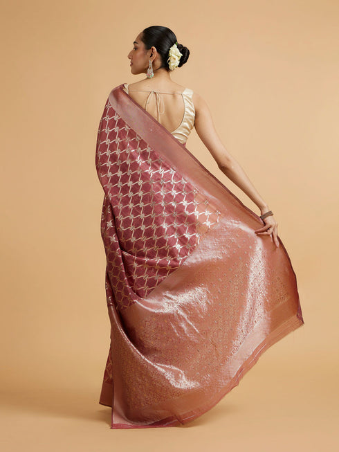 Mohey Dusty Pink Elegance Saree