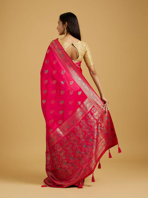 Mohey Elegant Rani Silk Saree
